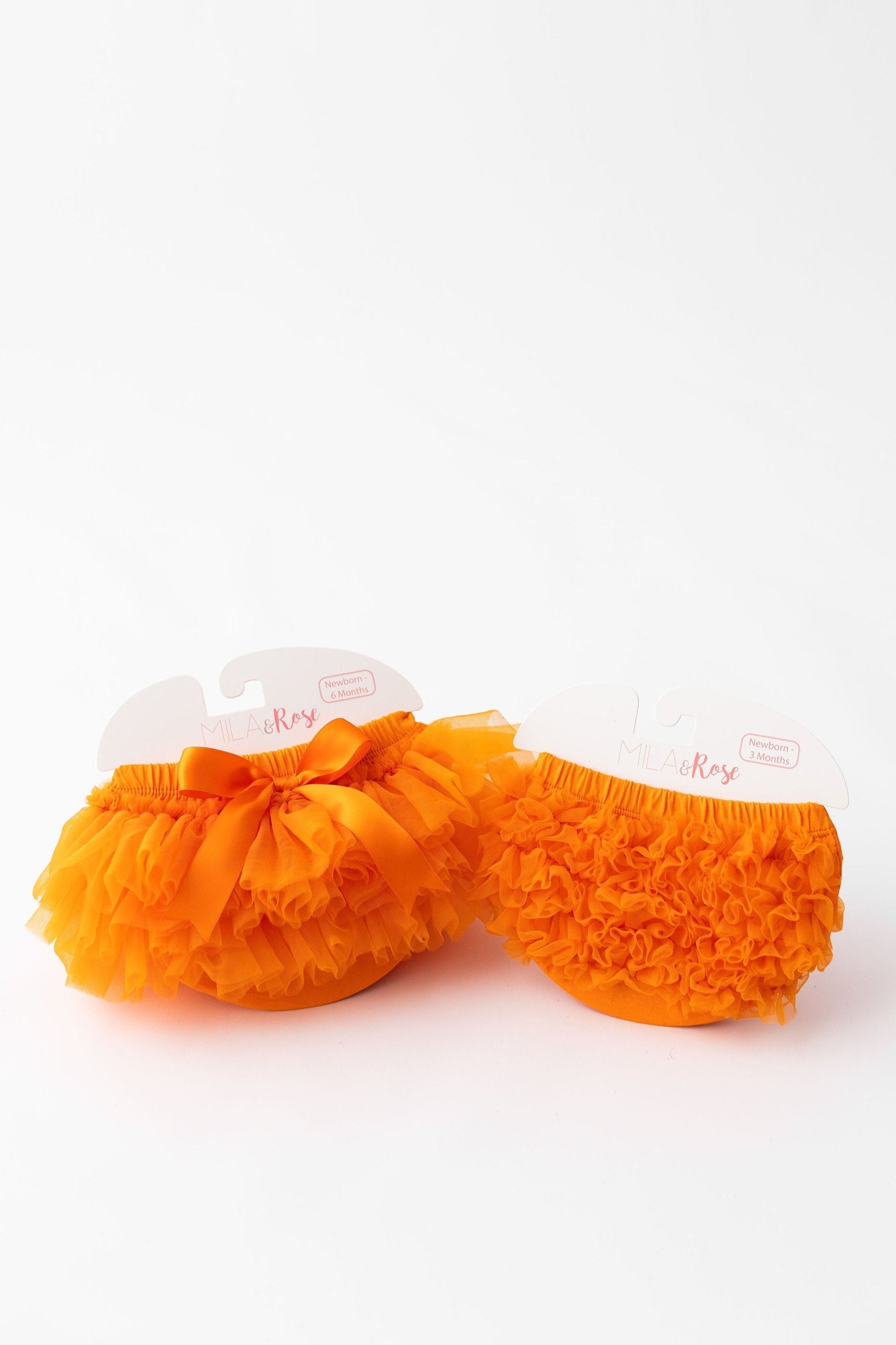 Mila & Rose ® Orange Ruffle Bum Bloomer — detail close-up