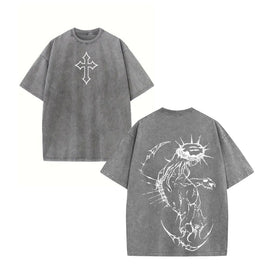 Oversized Christian Gym T-Shirt – Jesus Pump Cover Cross Graphic Workout Tee for Men