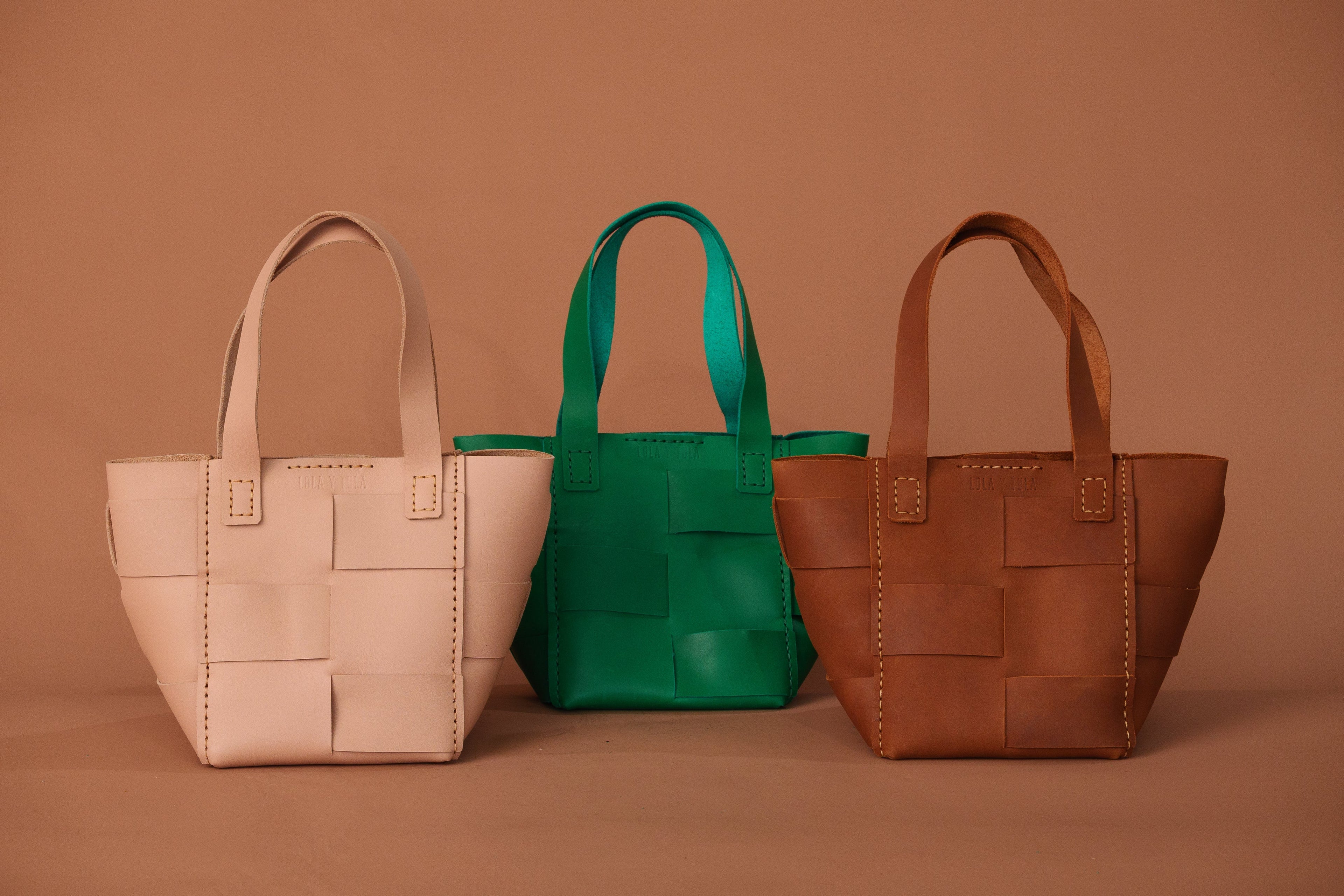 LOLA Y TULA Carmen Basket Bag Sand — in-use photo