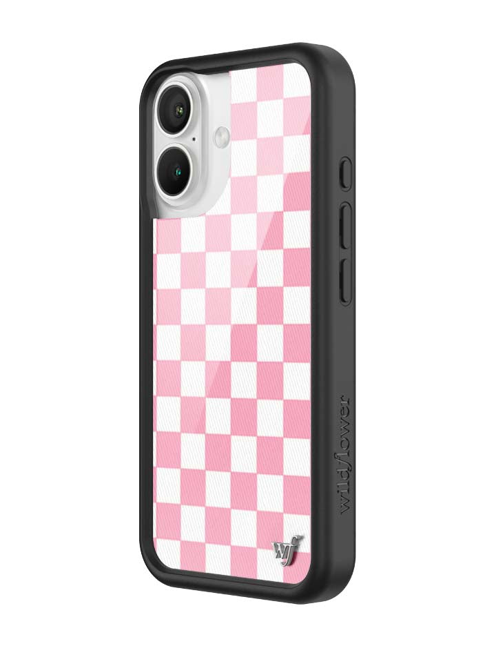 Wildflower Cases Checkers | Pink iPhone Case — detail close-up