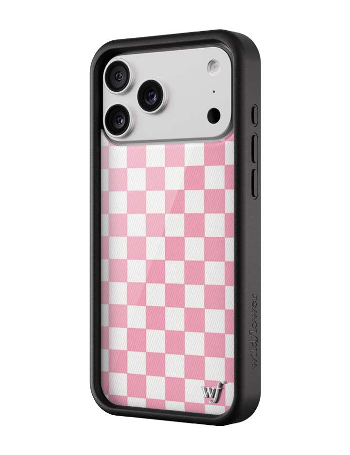 Wildflower Cases Checkers | Pink iPhone Case — detail close-up