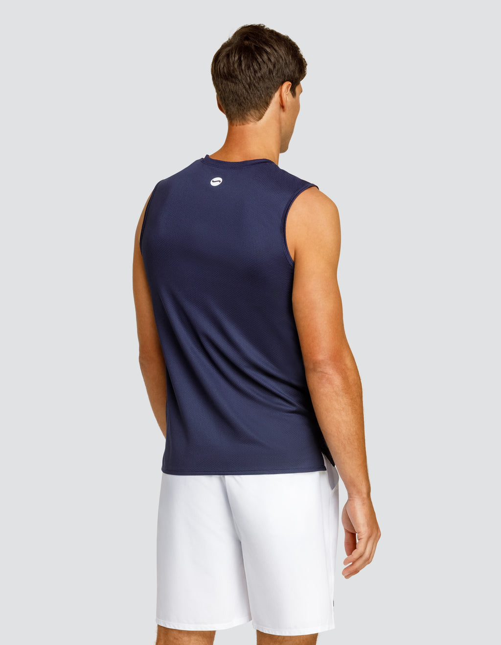 JOSH MUSCLE TANK - NAVY BLUE LOGO