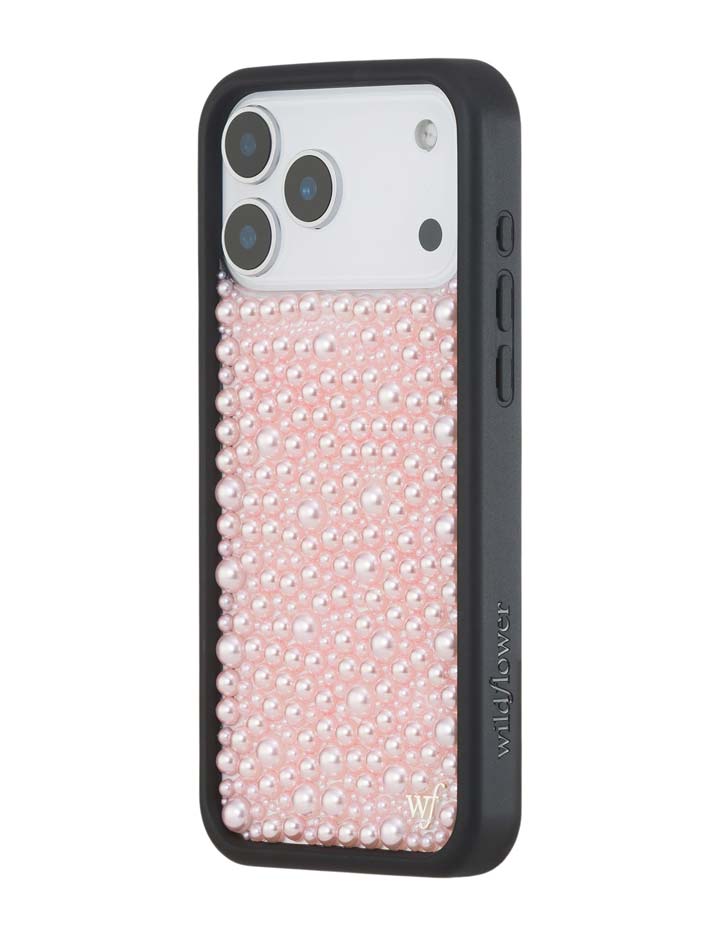 Wildflower Cases Pearl | Pink iPhone Case — detail close-up