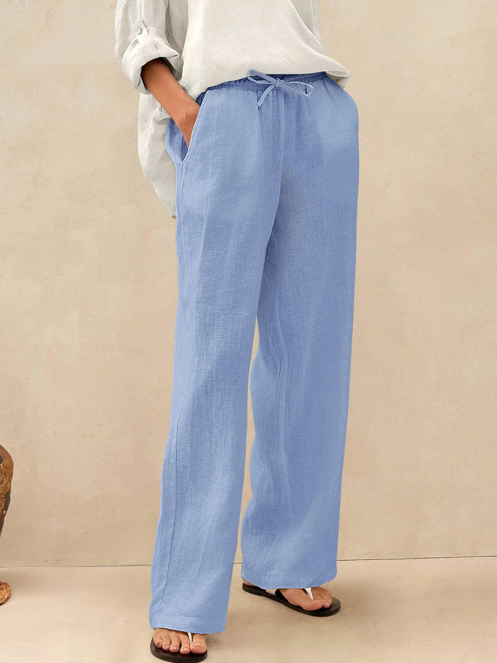 LINTICO 100% Linen Classic Pants LYON — product on model
