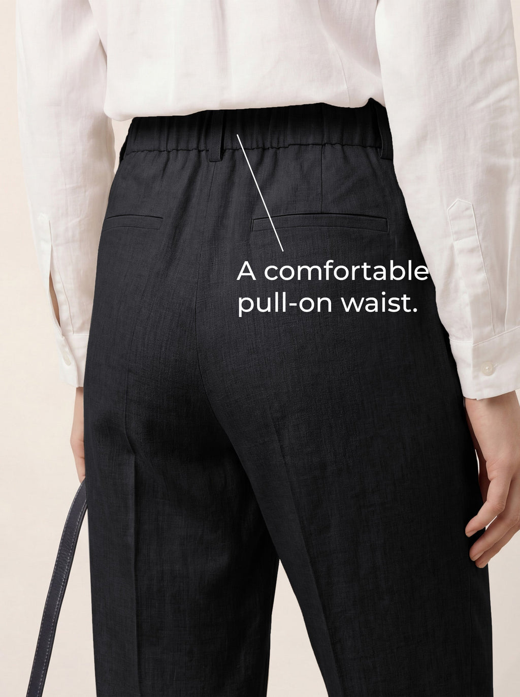 LINTICO Linen Tailored Straight Full Length Pants LANDON — alternative angle