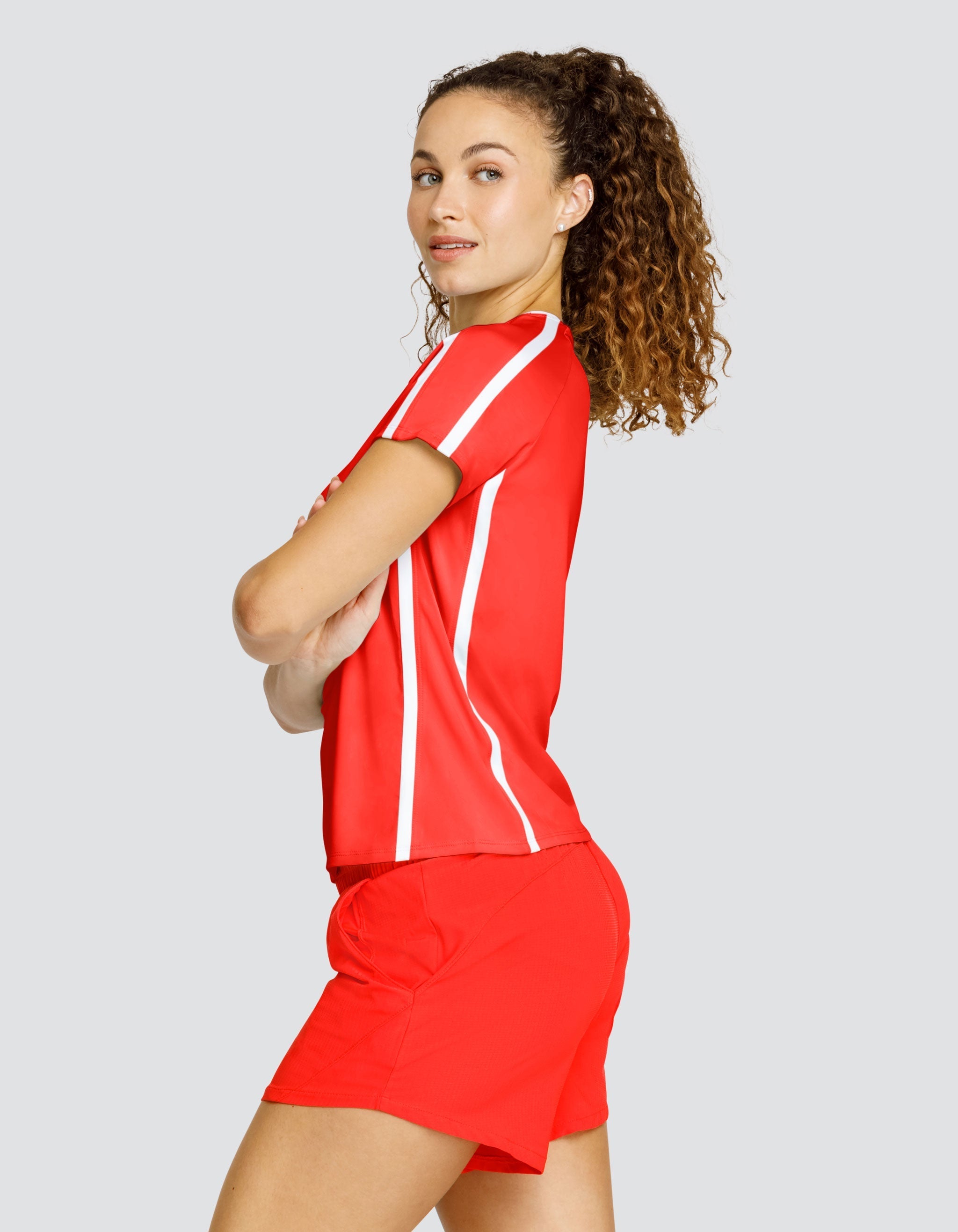 BASELINE RAGLAN SHORT SLEEVE TOP - FLAMENCO