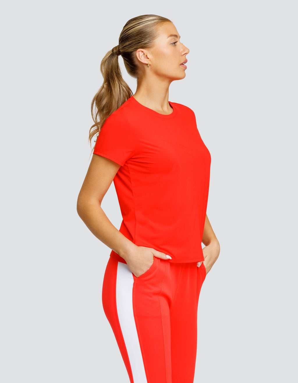 BIJOU BOXY SHORT SLEEVE TOP - FLAMENCO