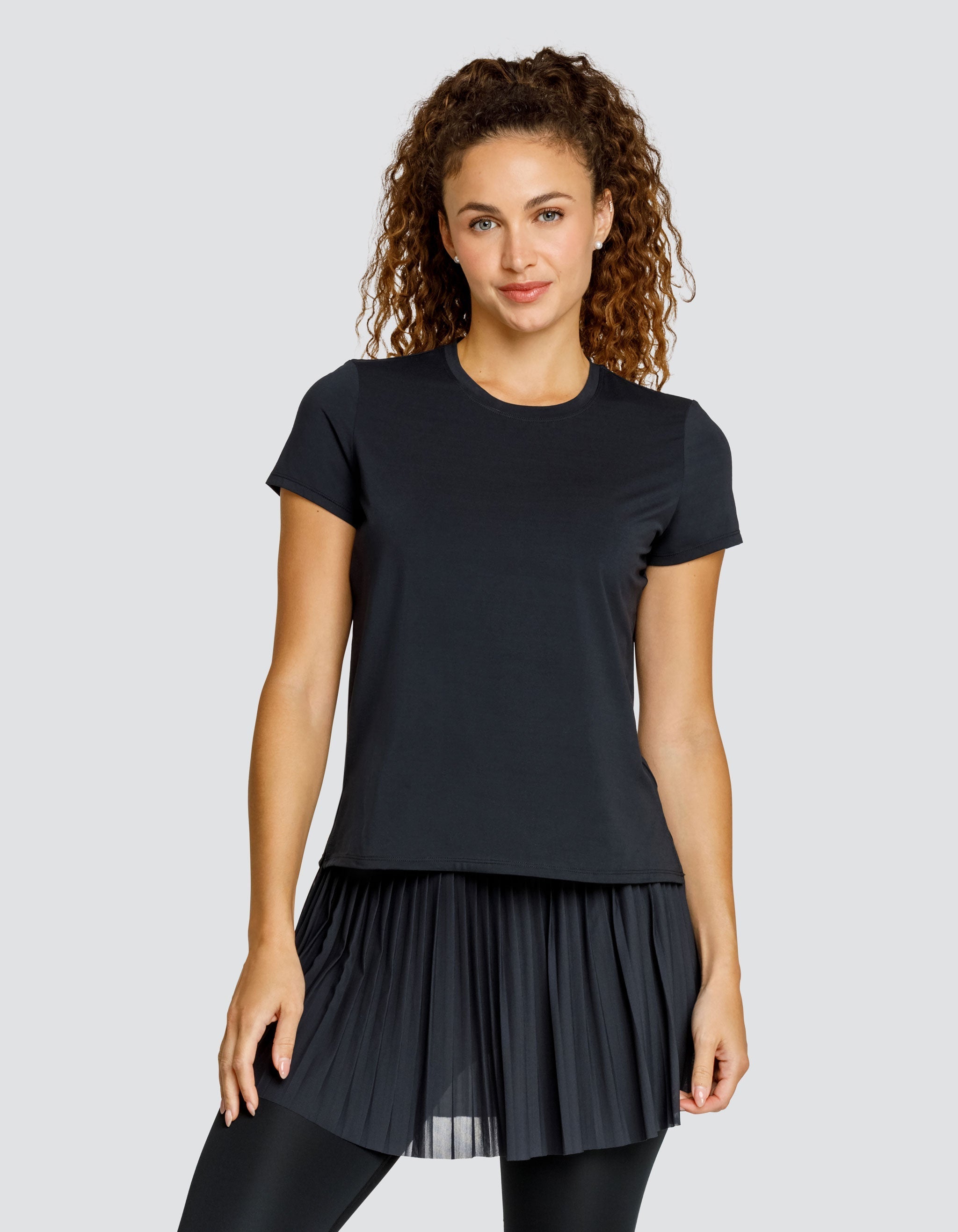 BIJOU BOXY SHORT SLEEVE TOP - ONYX BLACK