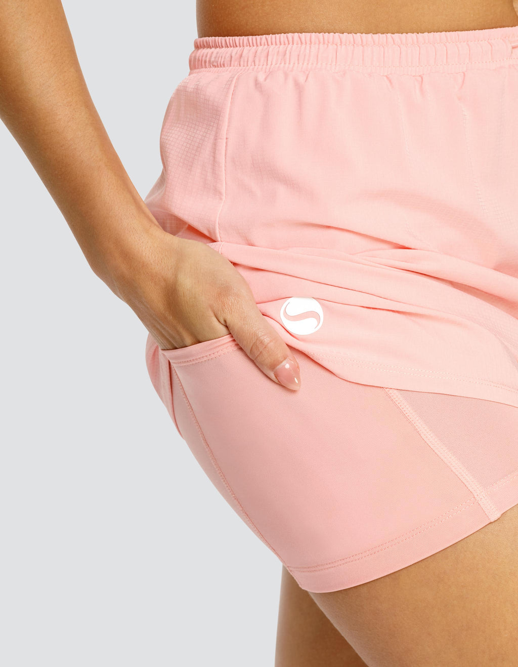 OTTIE SKIRT WITH DRAWSTRING WAIST AND INNER SHORT - QUARTZ PINK