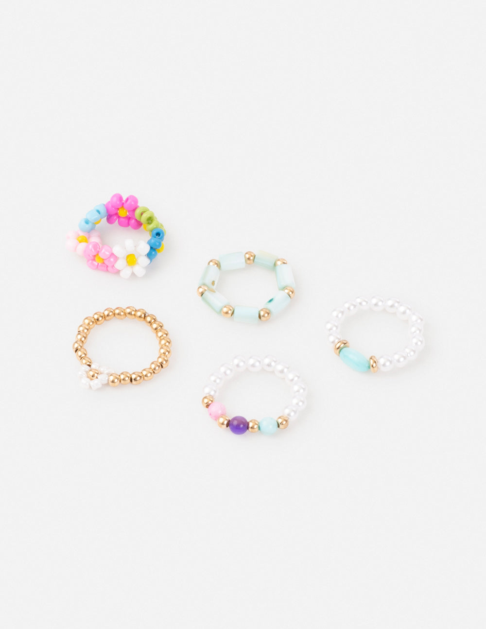 Elevated Faith Pastel Beaded Ring Set — main product shot
