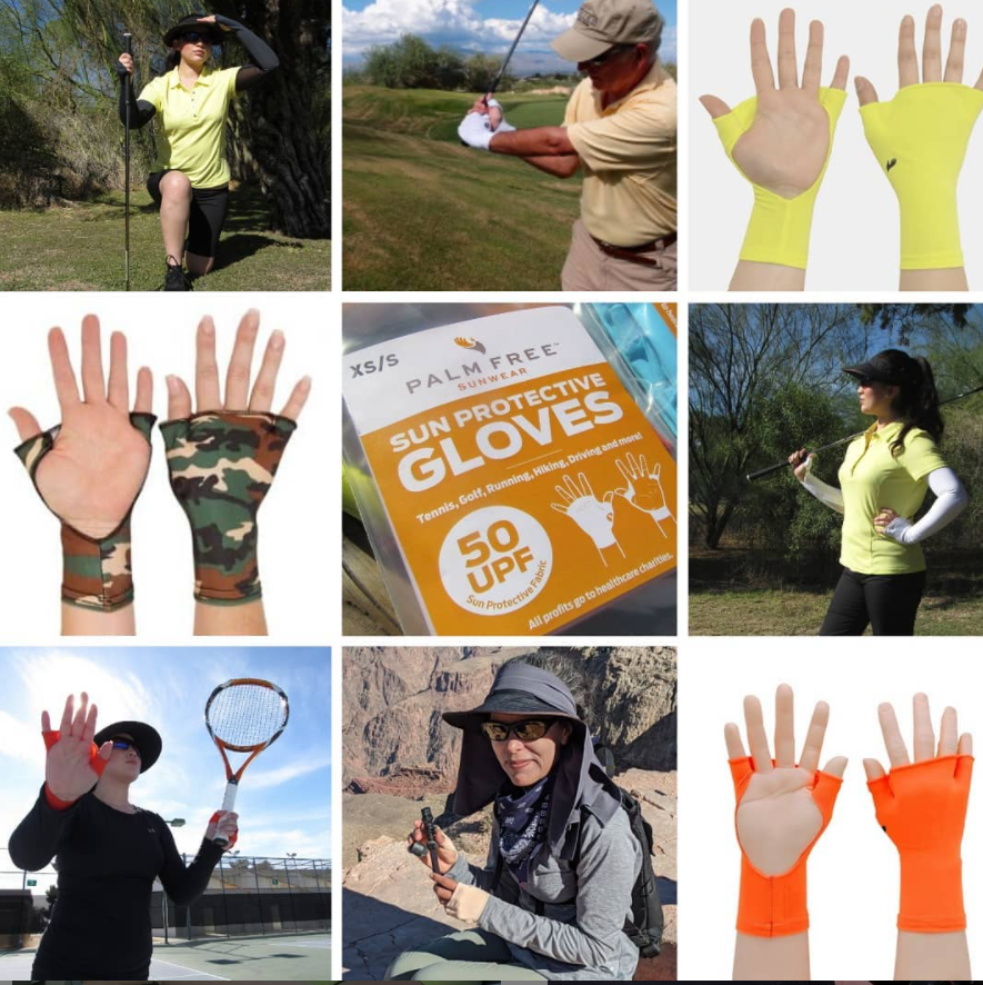 PalmFree™SunWear PalmFree™ Sun Gloves - Almond Beige - UPF 50+ — side view