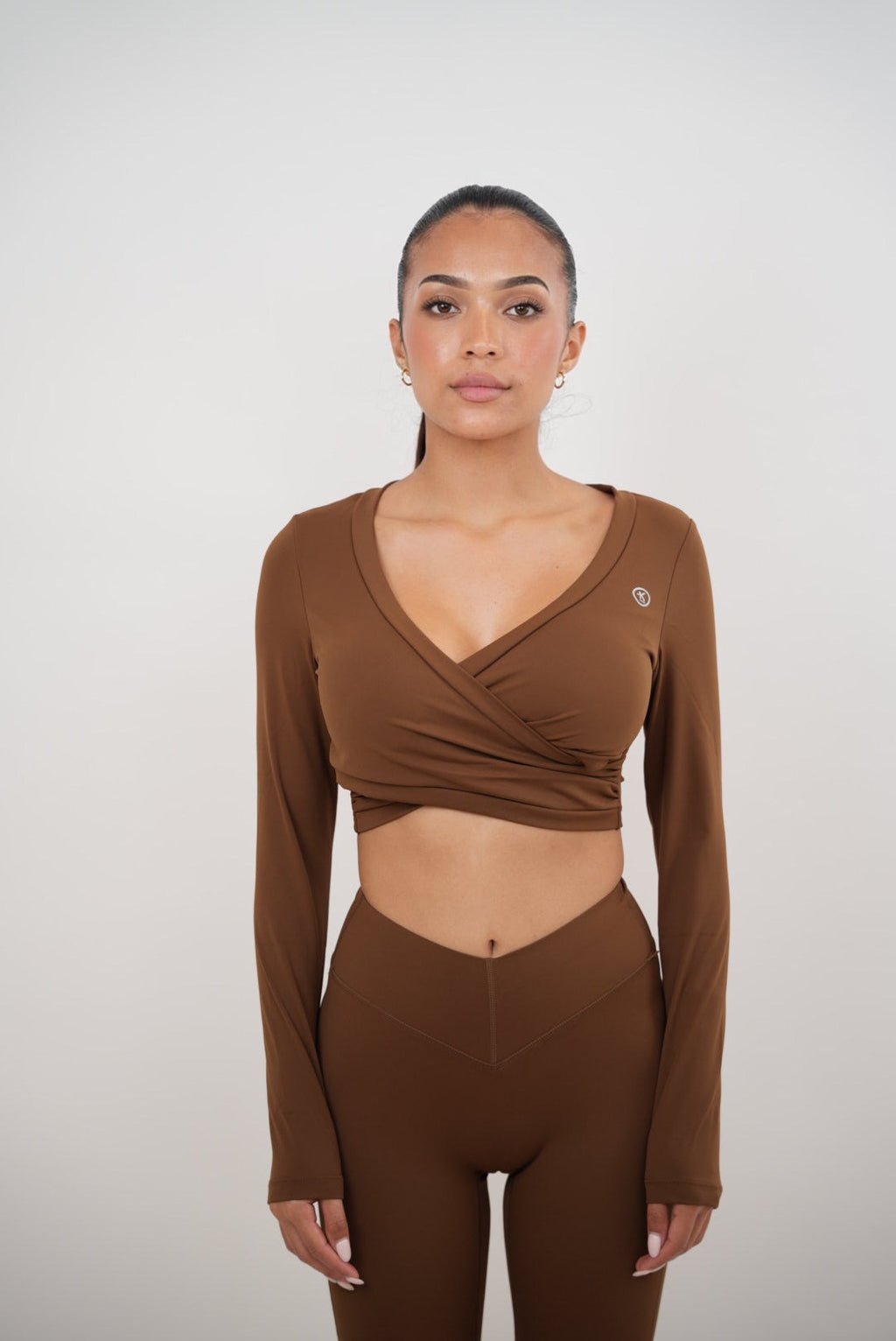 KIMITH BRAND I Am Present Brown Elegant Top — lifestyle context