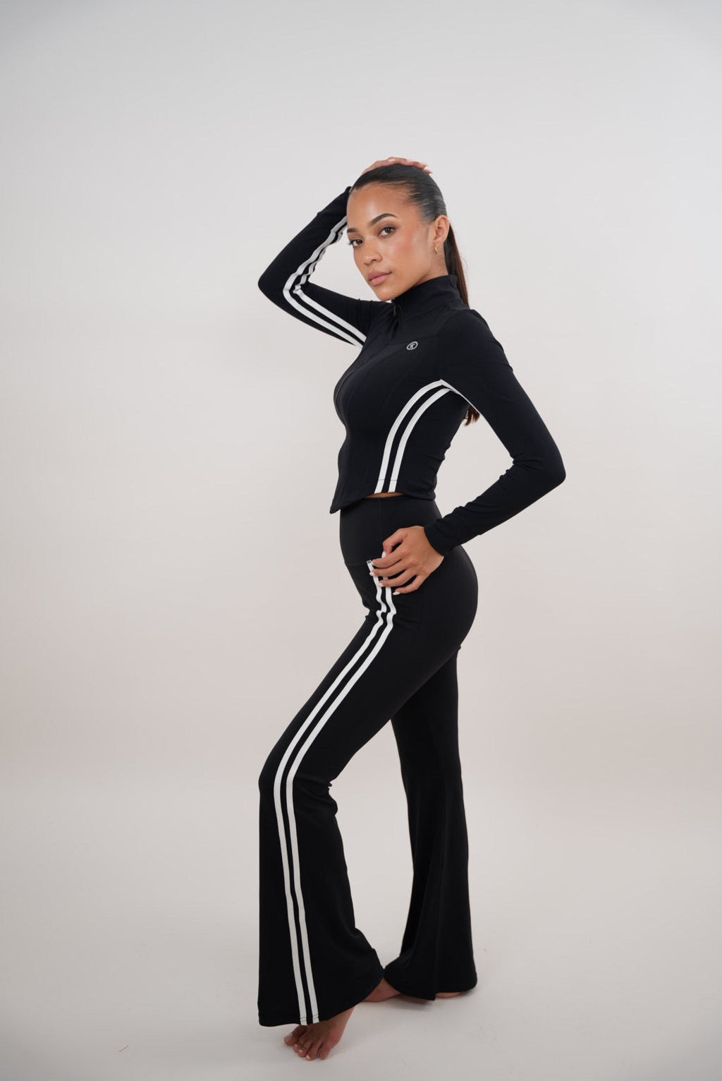 KIMITH BRAND I Am Motivated Black Flare Pant — in-use photo