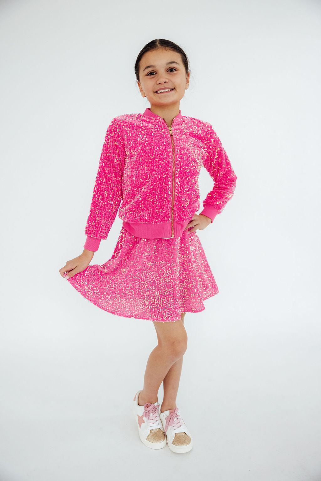 Mila & Rose ® Pink Velvet Sequin Jacket — lifestyle context