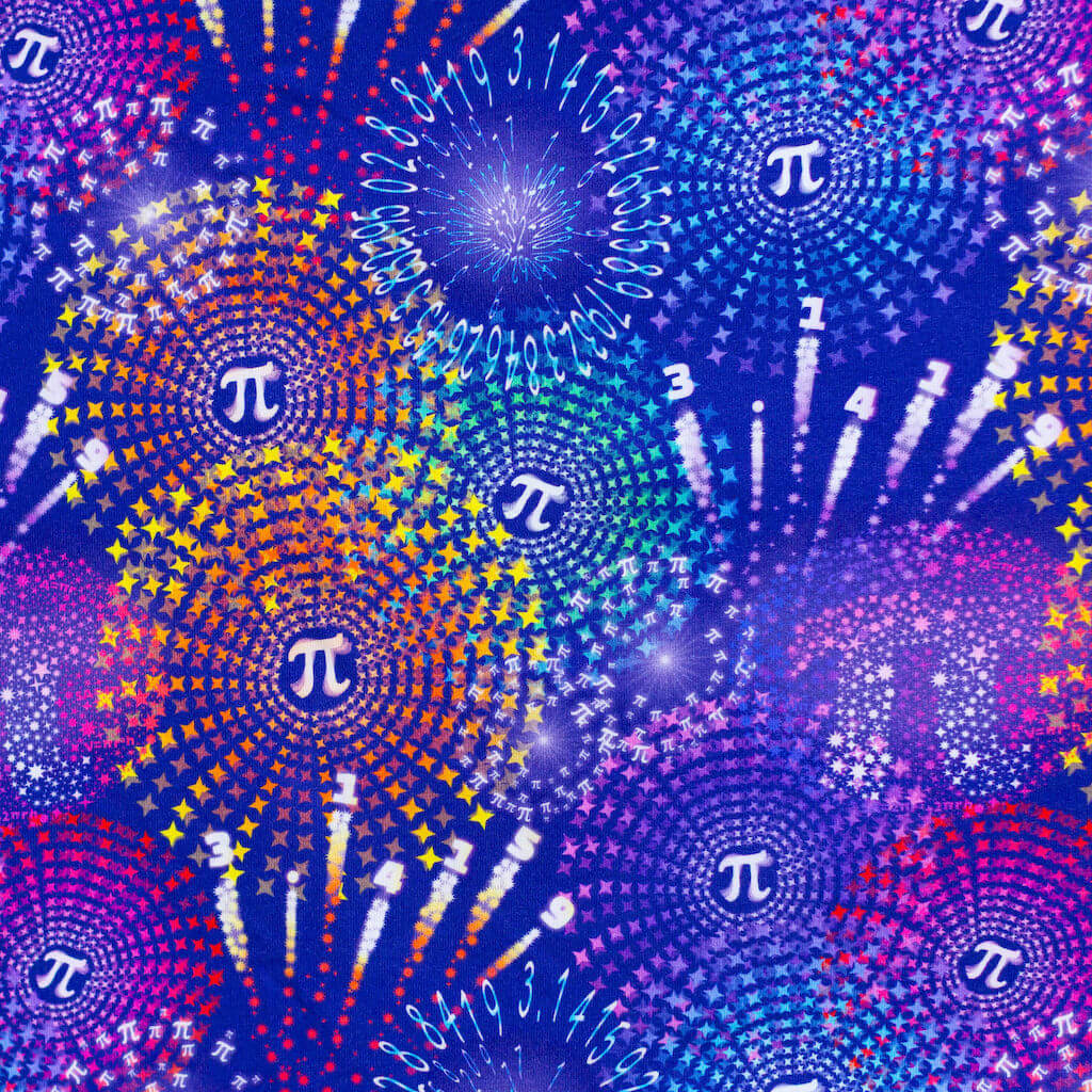 Princess Awesome & Boy Wonder Adult "Pi-rotechnics" Pi Fireworks Super Twirler Dress with Pockets — detail close-up