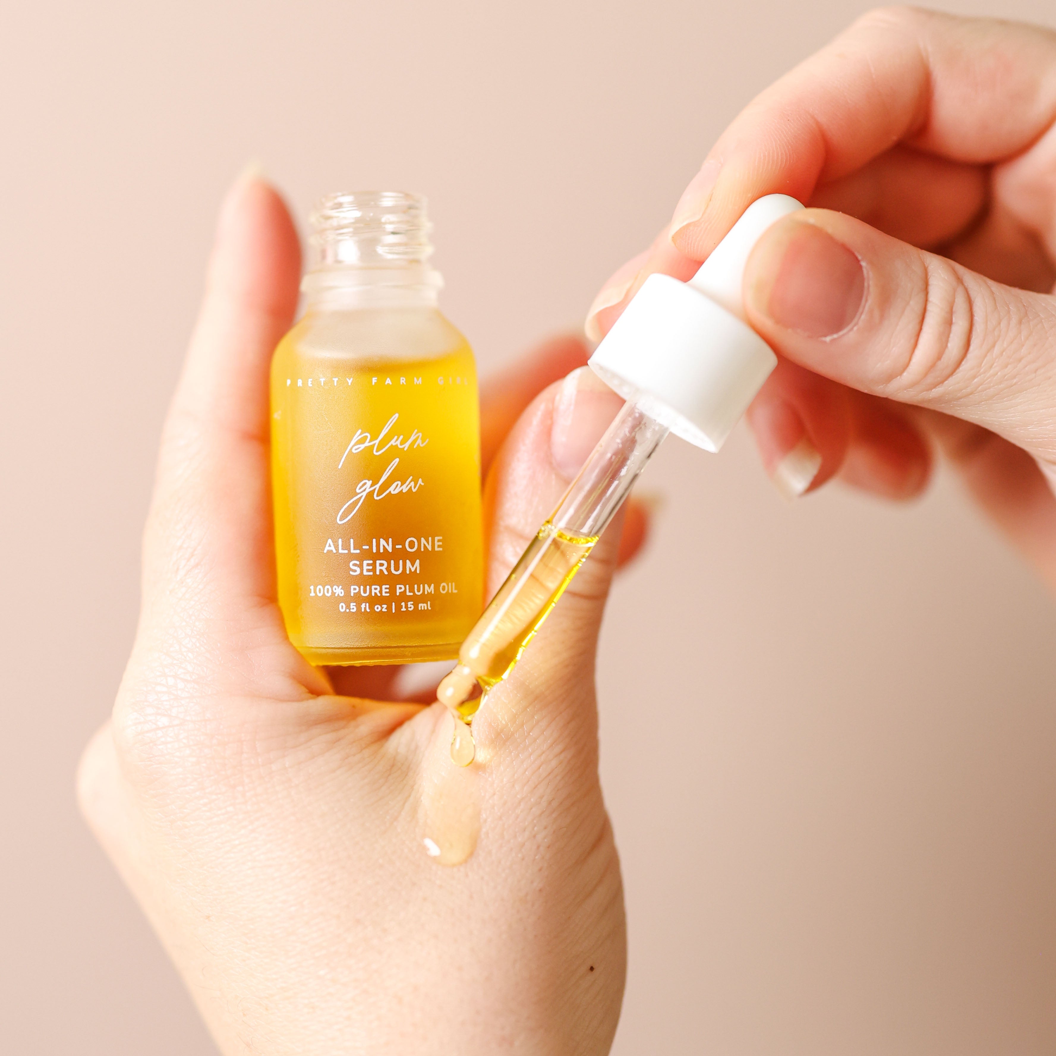 Pretty farm girl Plum Glow Multipurpose Face Serum | 100% Pure Plum Oil — detail close-up