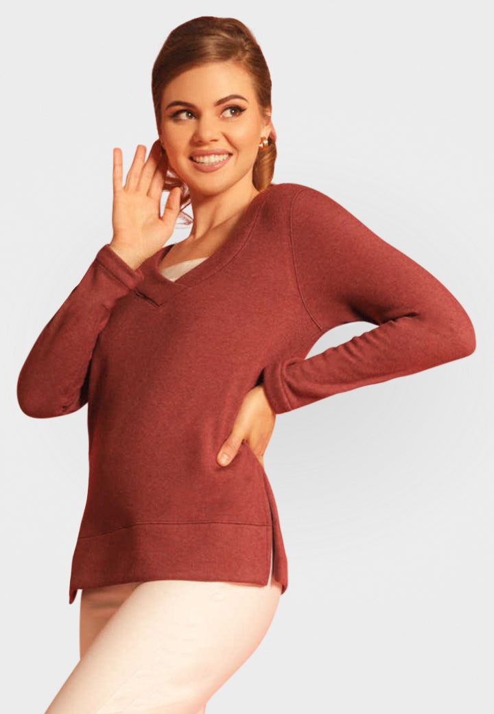 Buki Power Vee 'Sweater' Sweatshirt - Wine — main product shot
