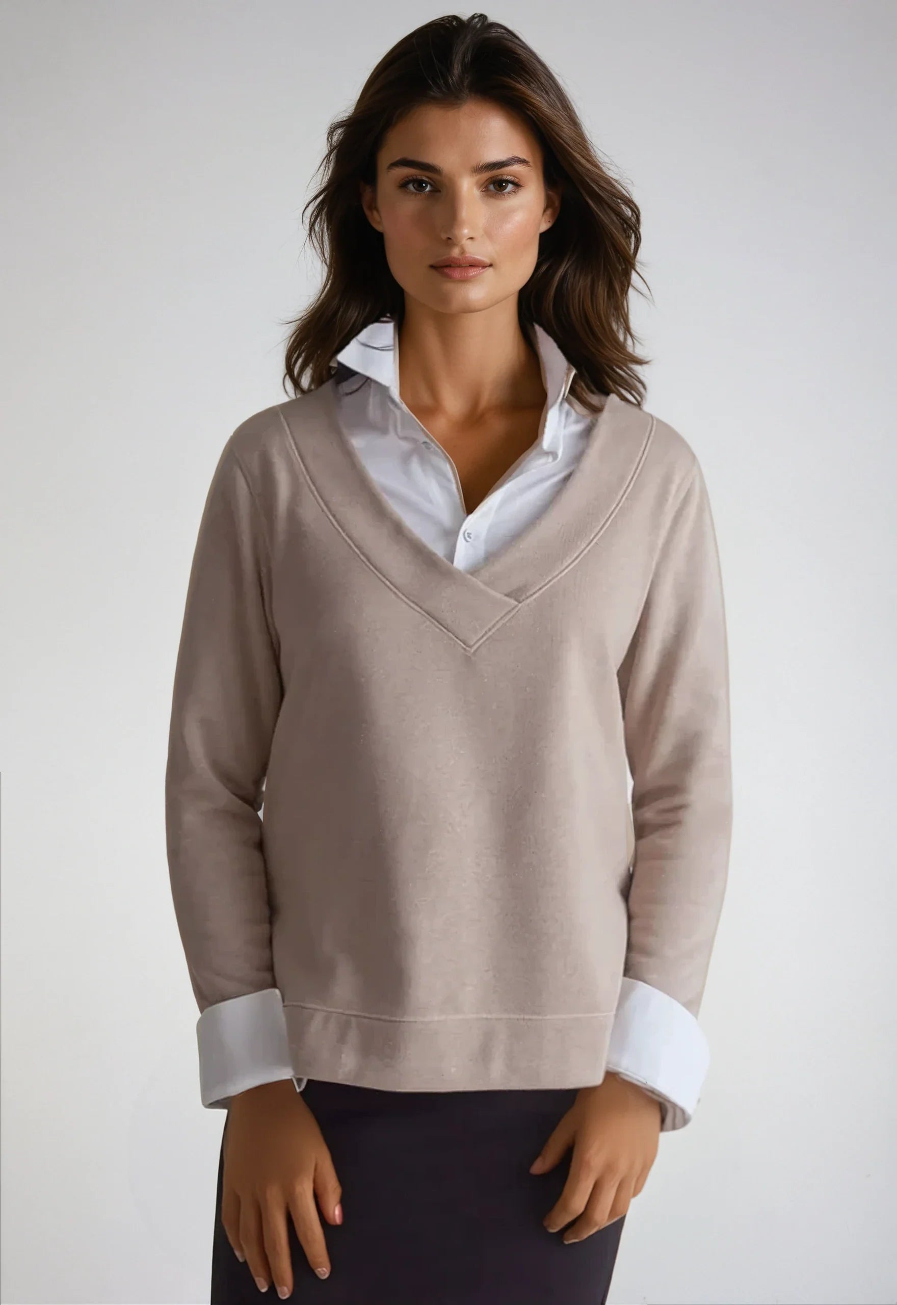 Buki Power Vee 'Sweater' Sweatshirt - Charcoal Gray — lifestyle context