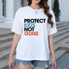 "Protect Kids Not Guns" T-Shirt - 2 Sided "Thoughts and Prayers" Tee, End Gun Violence Apparel