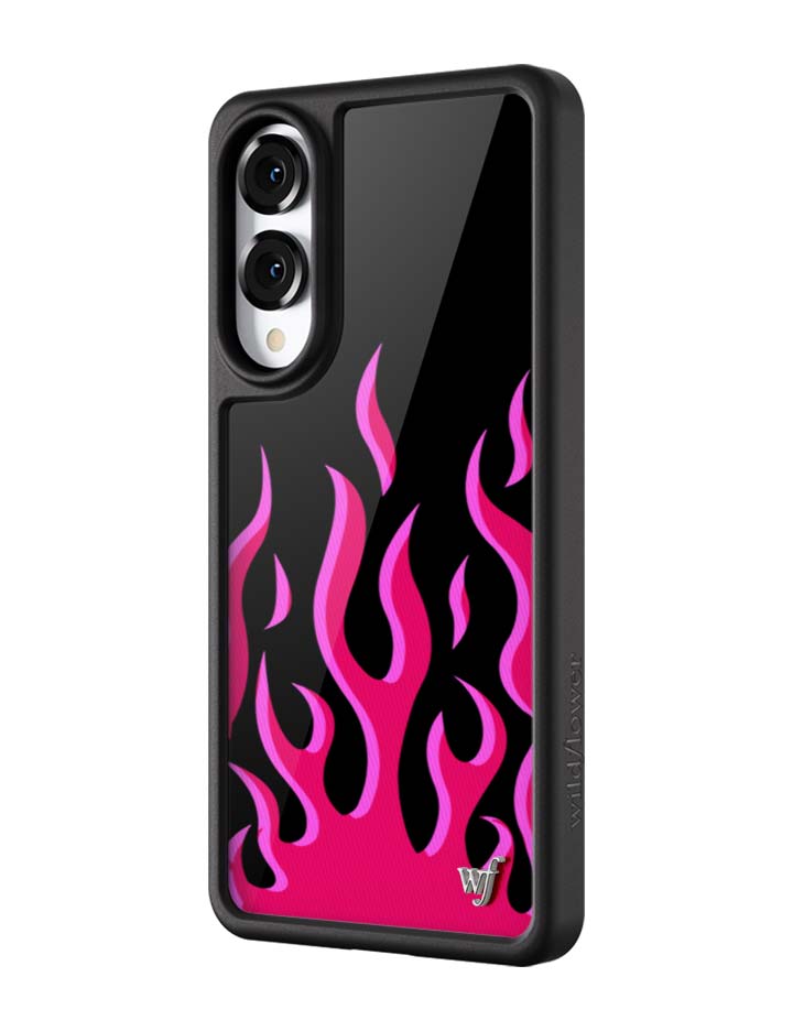 Wildflower Cases Flames | Black & Red Samsung Galaxy Case — side view