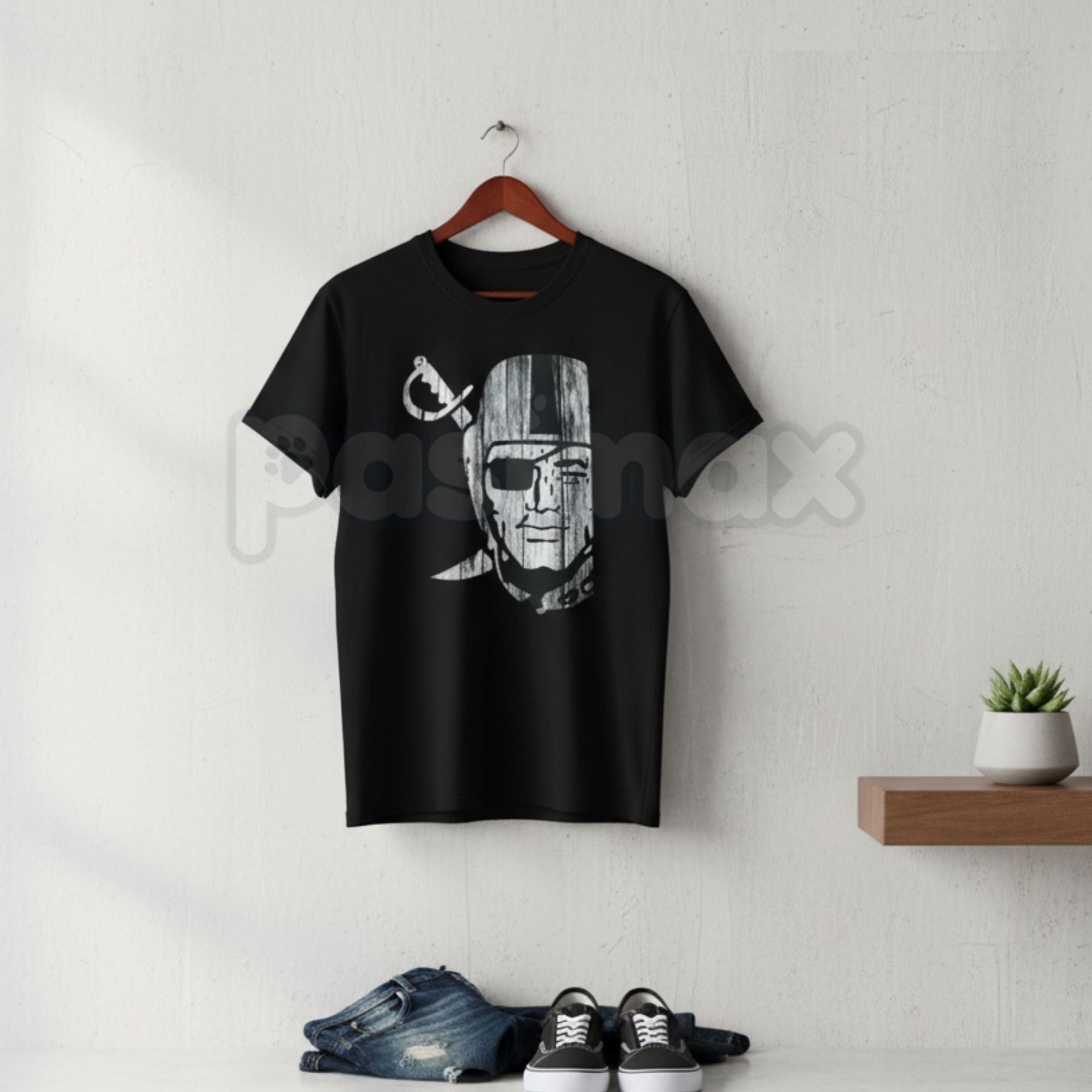 Pasimax "Raider Nation" Silver & Black T-Shirt — main product shot