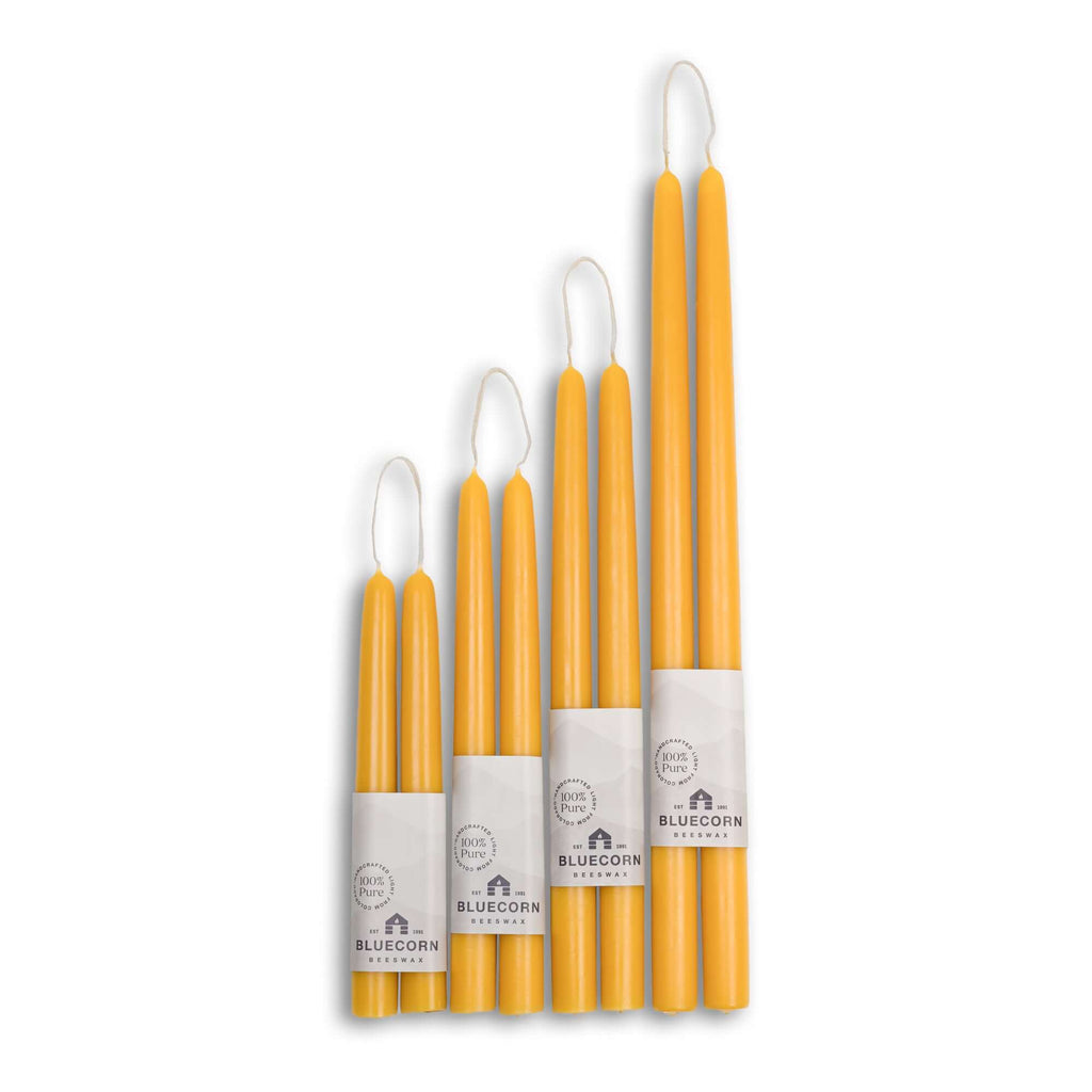 Bluecorn Candles Beeswax Taper Candles - Hand-Dipped - 1 Pair — packaging or label