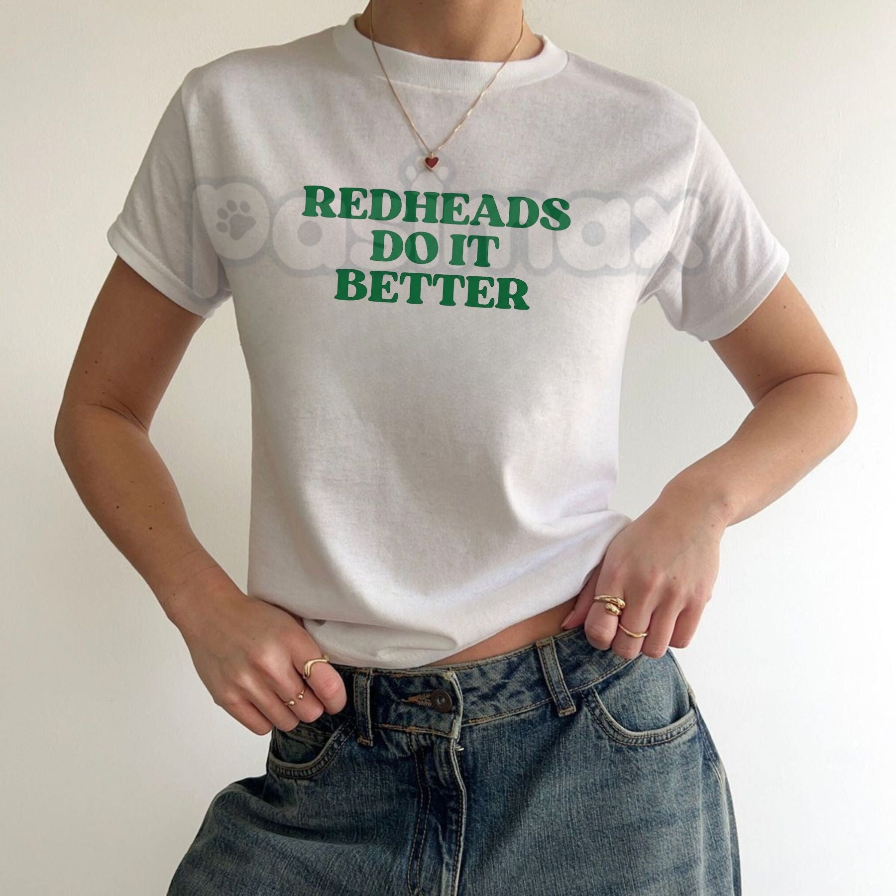 Pasimax "Redheads Do It Better" Baby Tee - Sassy Red Hair Pride Graphic Top, Y2K Style Gingers Rule Crop Tee, Premium 100% Co
