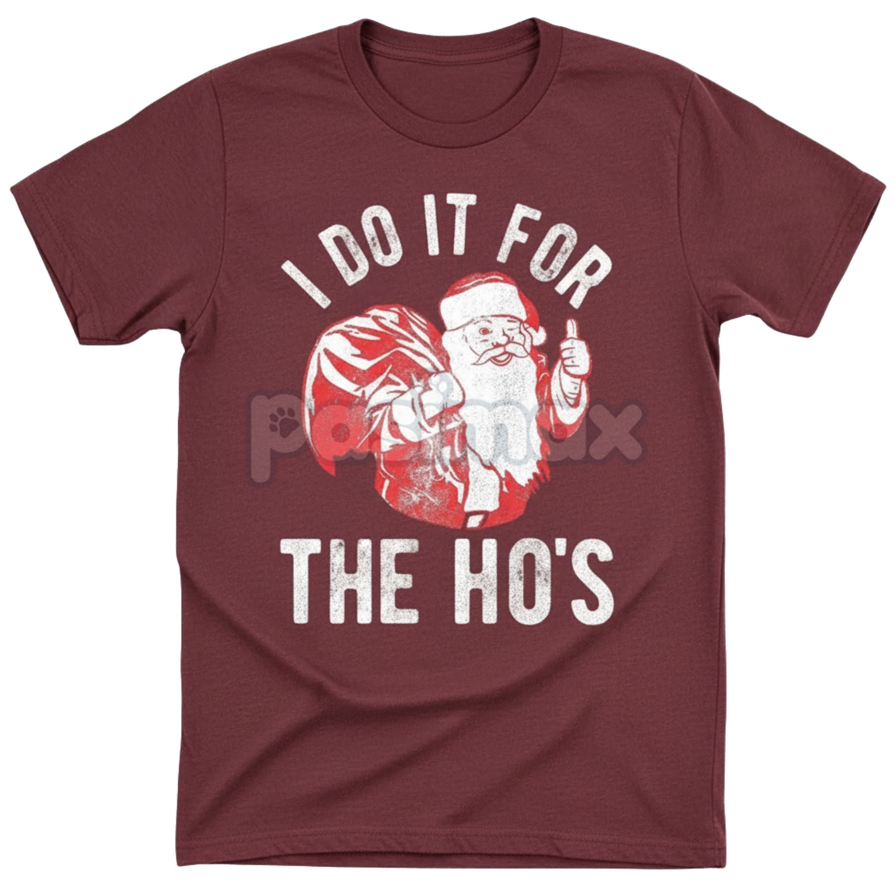 Pasimax Retro Santa "I Do It for The Ho's" T-Shirt - Vintage Naughty Christmas Slogan Tee, Men's Anti-Holiday Party Humor, Un