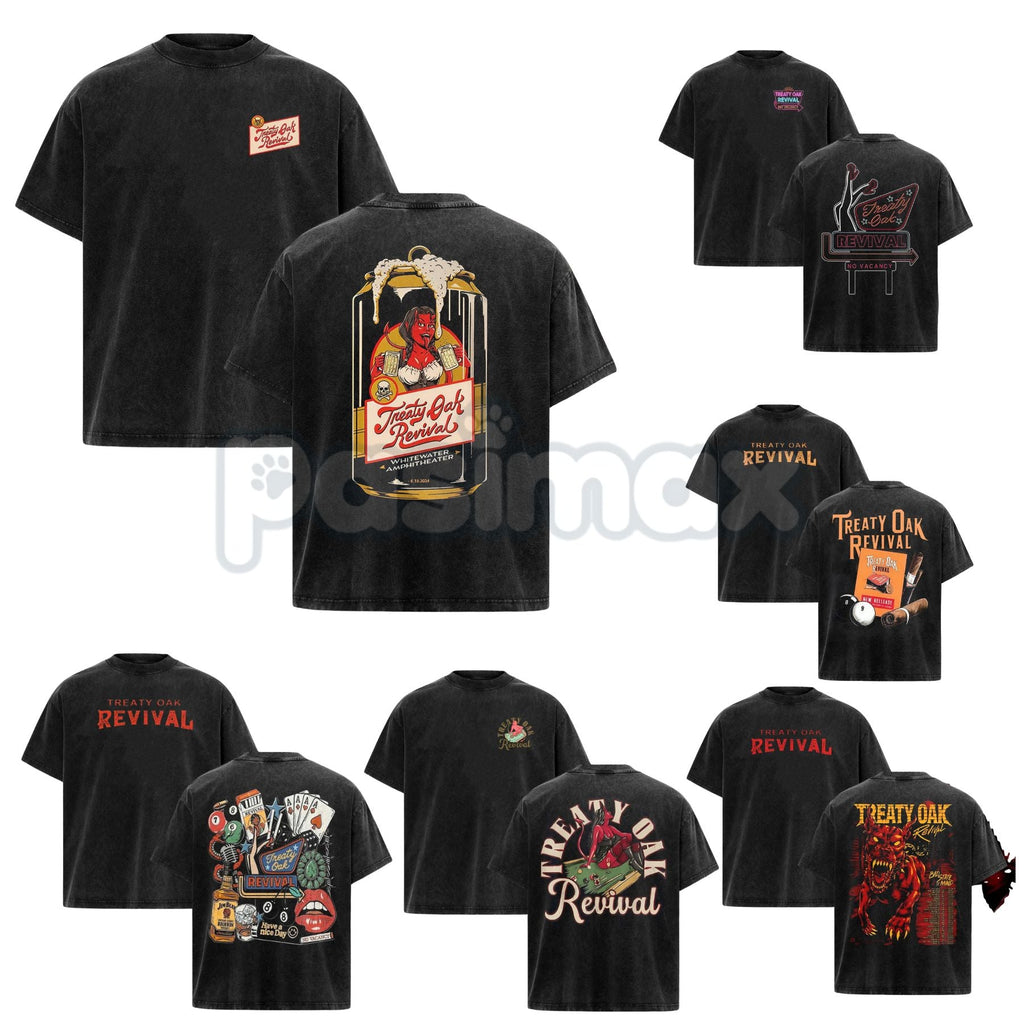 Pasimax Retro Treaty Oak Revival T-Shirt – Vintage Rock Band Graphic Tee, Rock Music Lover Shirt — main product shot