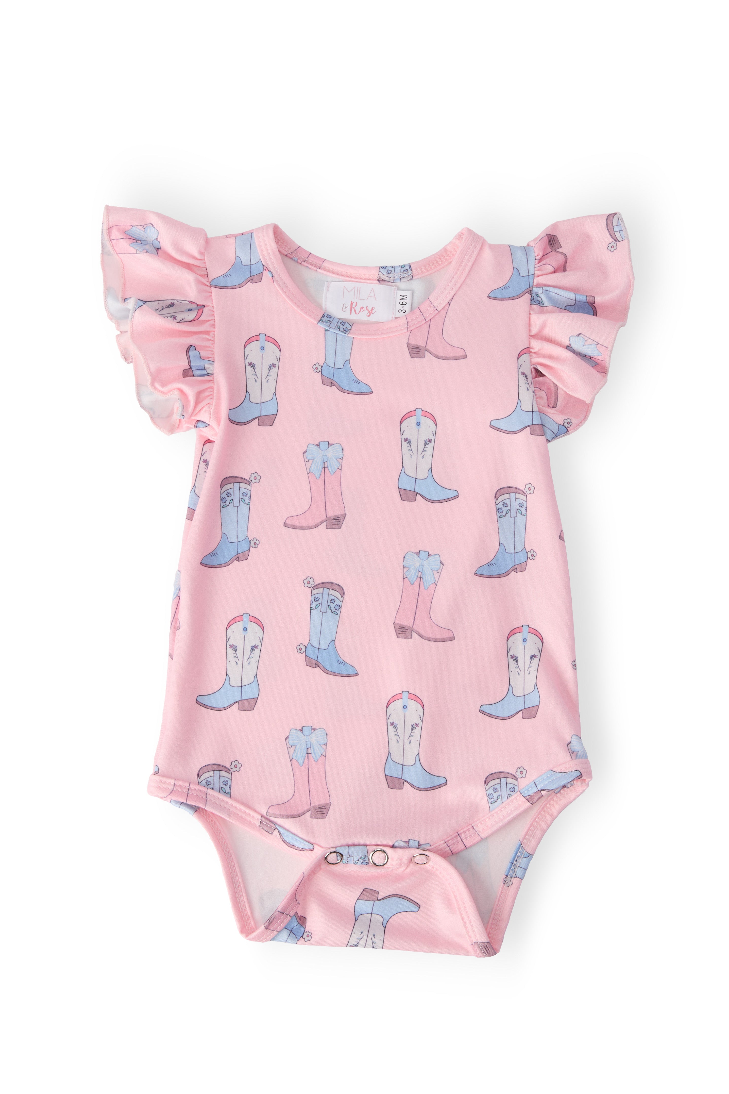 Mila & Rose ® Ribbons & Rodeos S/S Flutter Bodysuit — main product shot
