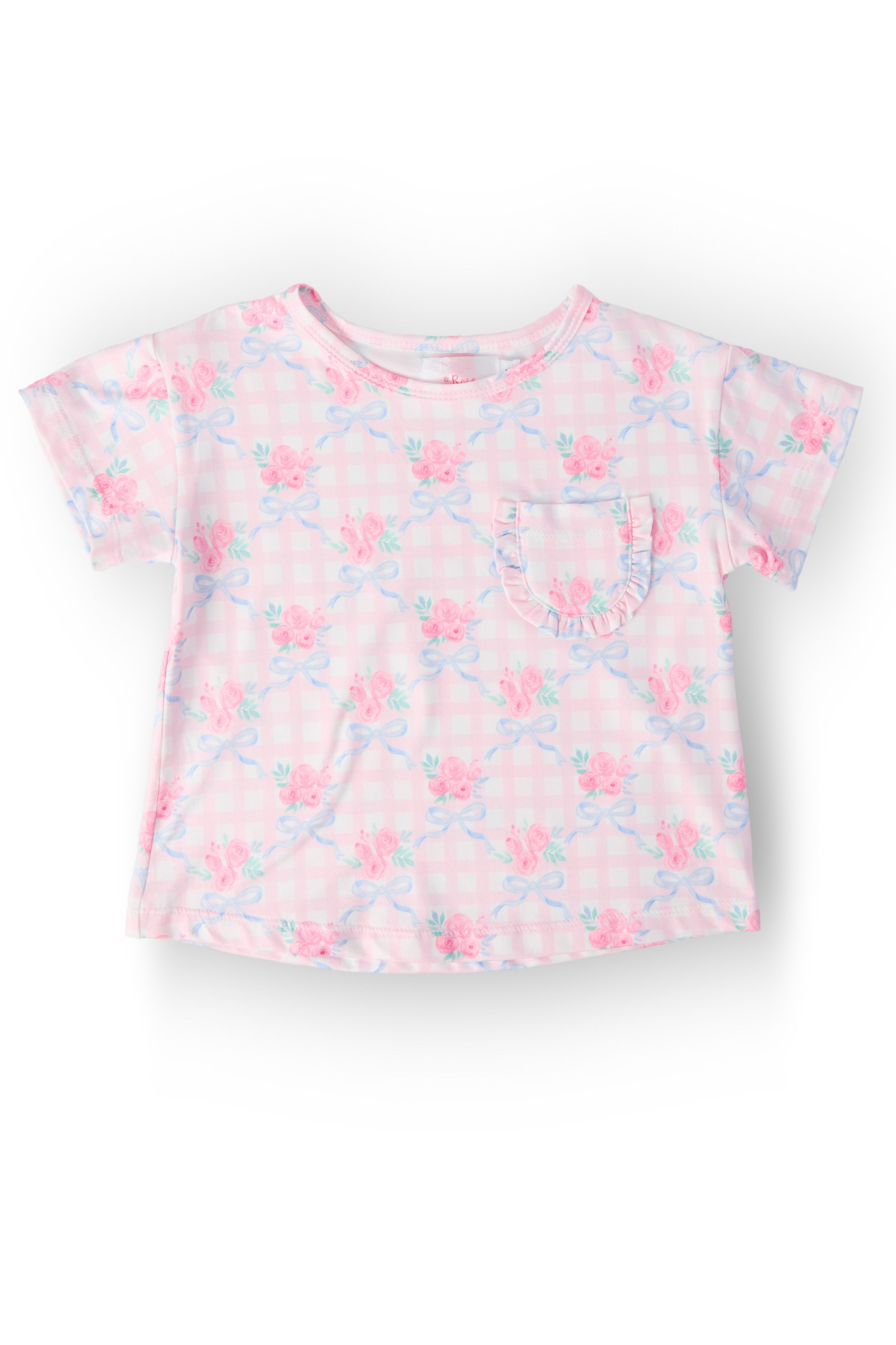 Mila & Rose ® Ribbons & Roses Ruffle Pocket Tee — main product shot