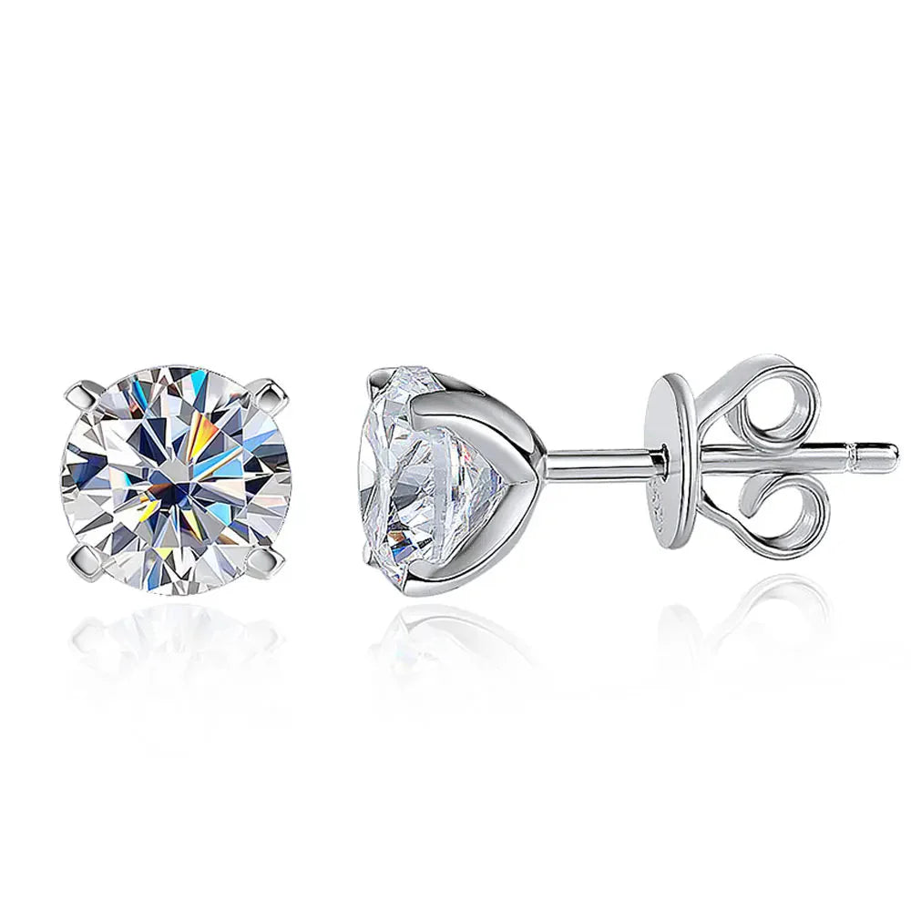 SORI STYLE 925 Sterling Silver Moissanite Stud Earrings for Women — main product shot