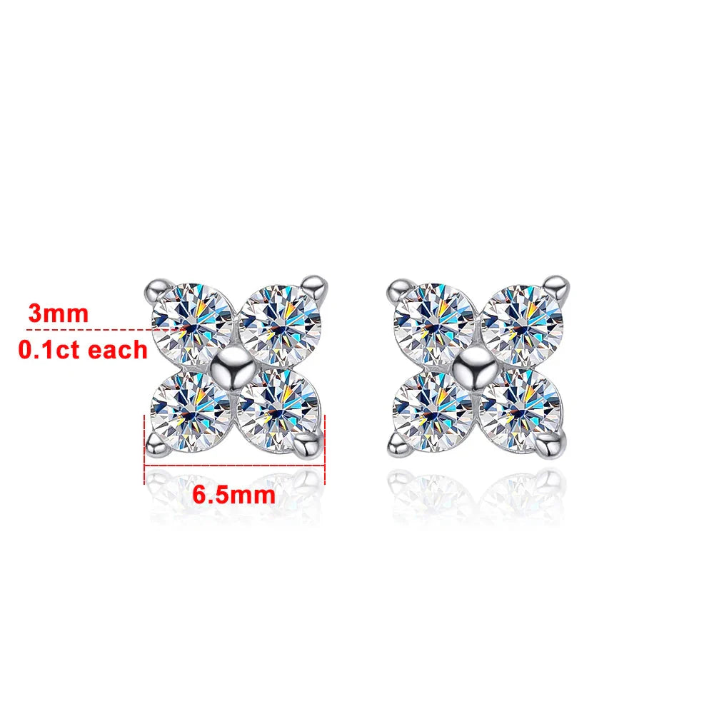 SORI STYLE VVS1 D Round Moissanite Stud Earrings for Women — alternative angle