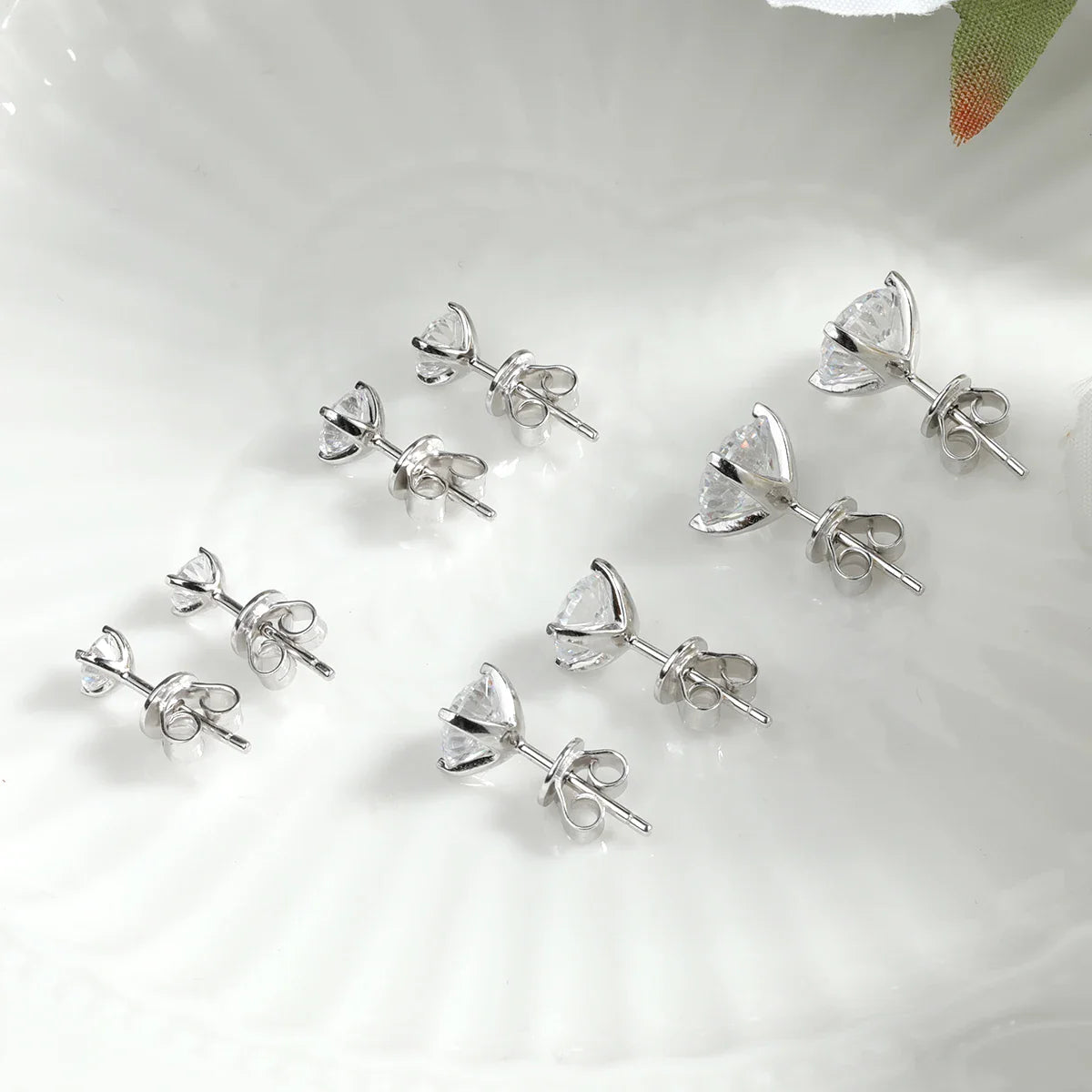 SORI STYLE 925 Sterling Silver Moissanite Stud Earrings for Women — size reference