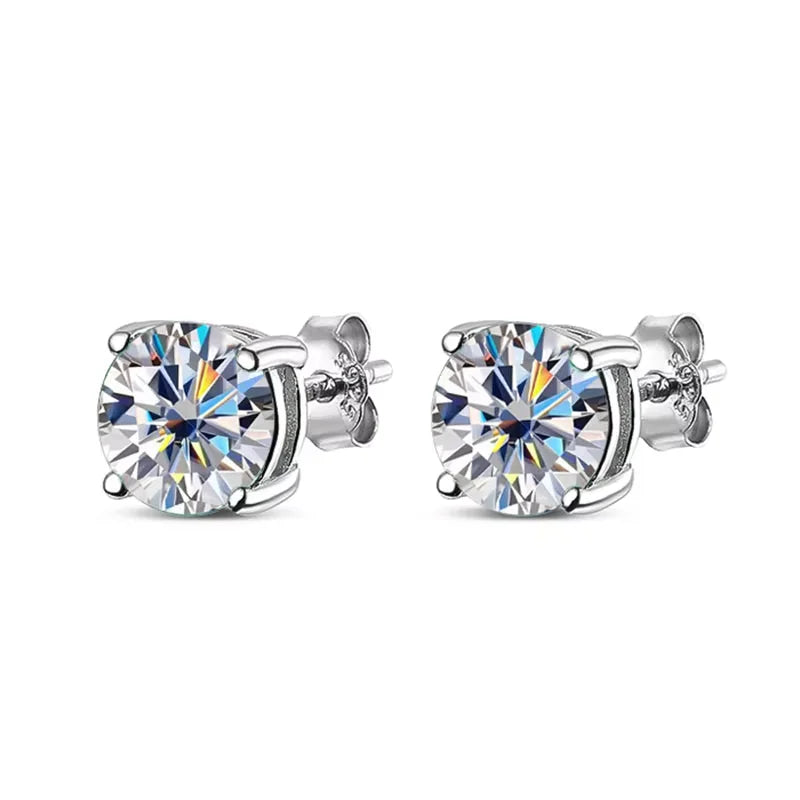 SORI STYLE VVS1 D Round Moissanite Stud Earrings for Women — color detail