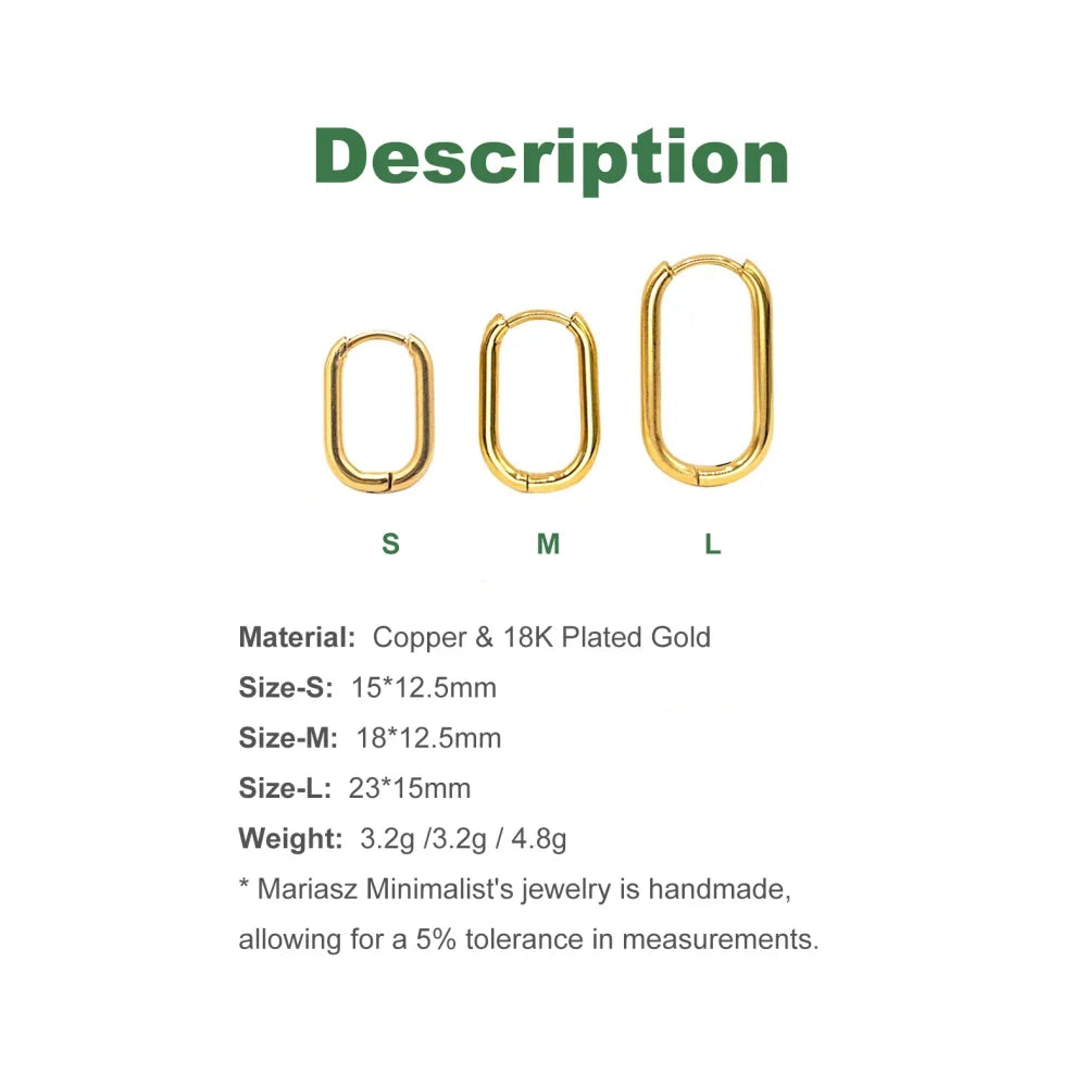 SORI STYLE Minimalist Huggie Square Hoop Earrings — detail close-up