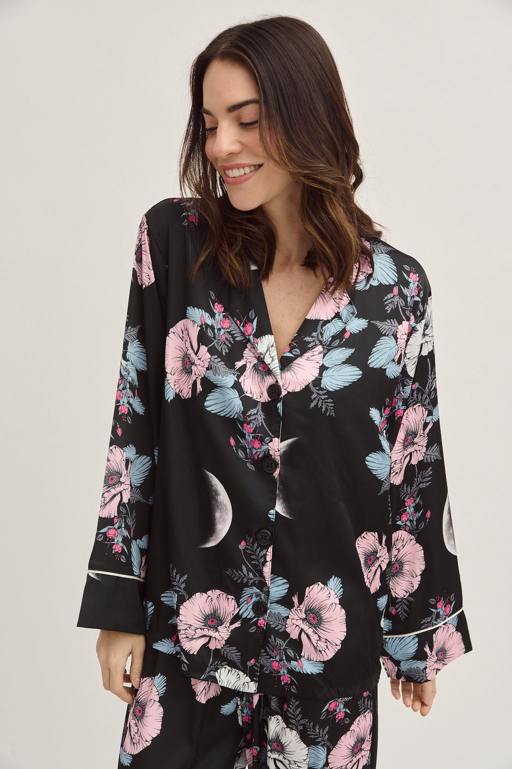 Simoné Sleepwear USA Washable Silk Pajama Set - Grace Kelly — back view