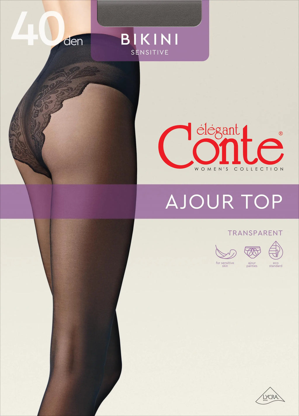TheRanok.com Tights Conte Bikini 40 Den - Ajour Top — side view