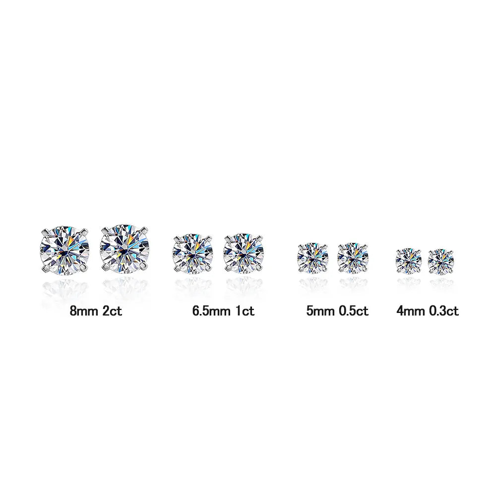 SORI STYLE 925 Sterling Silver Moissanite Stud Earrings for Women — alternative angle