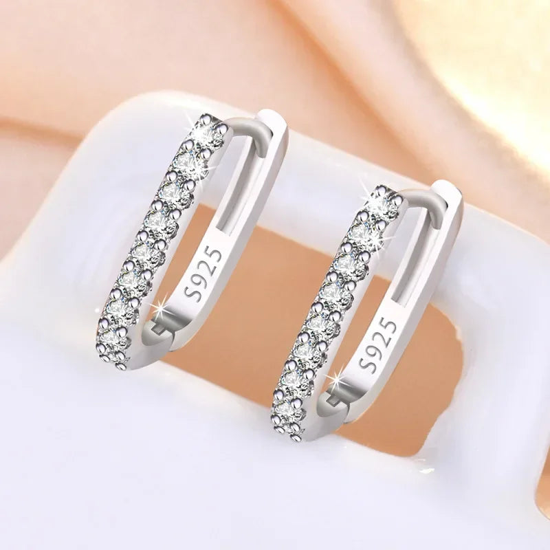 SORI STYLE 925 Sterling Silver Crystal Fashion Hoop Earrings — comparison shot
