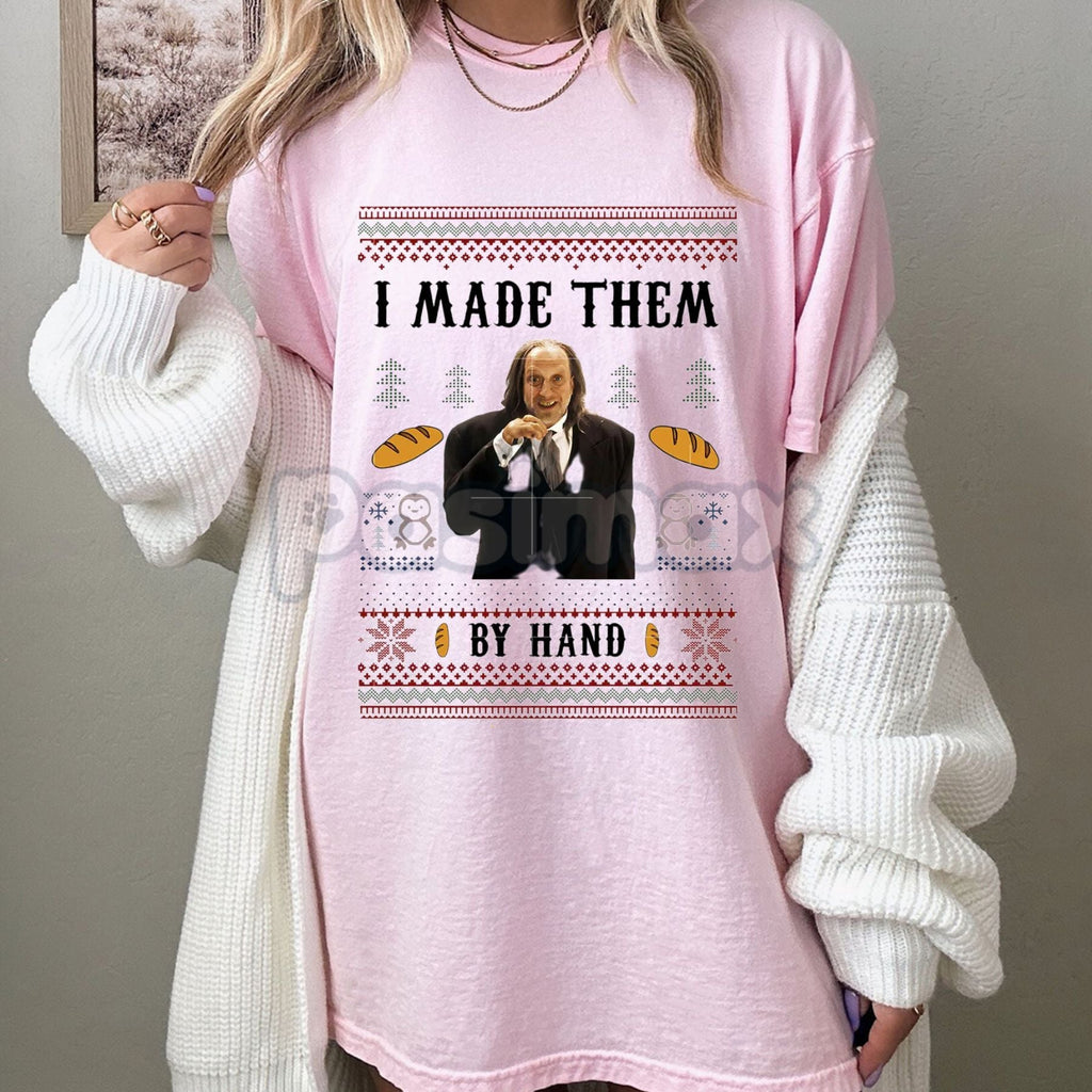 Pasimax Scary Movie "I Made Them By Hand" Ugly Christmas T-Shirt - Funny Hanson Quote Tee, Cult Comedy Holiday Gift, Parody X