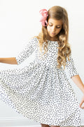 Mila & Rose ® Scattered Dot 3/4 Sleeve Pocket Twirl Dress — main product shot