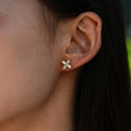 SORI STYLE VVS1 D Round Moissanite Stud Earrings for Women — in-use photo