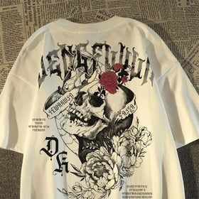 💀 Pure Cotton Retro Skull Print T-Shirt