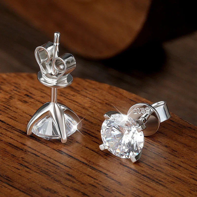 SORI STYLE 925 Sterling Silver Moissanite Stud Earrings for Women — lifestyle context