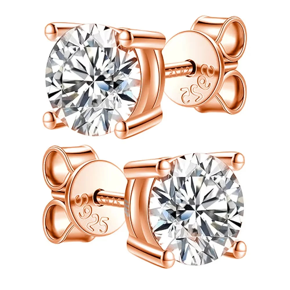 SORI STYLE 2.0ct Moissanite Stud Earrings in 925 Sterling Silver — size reference