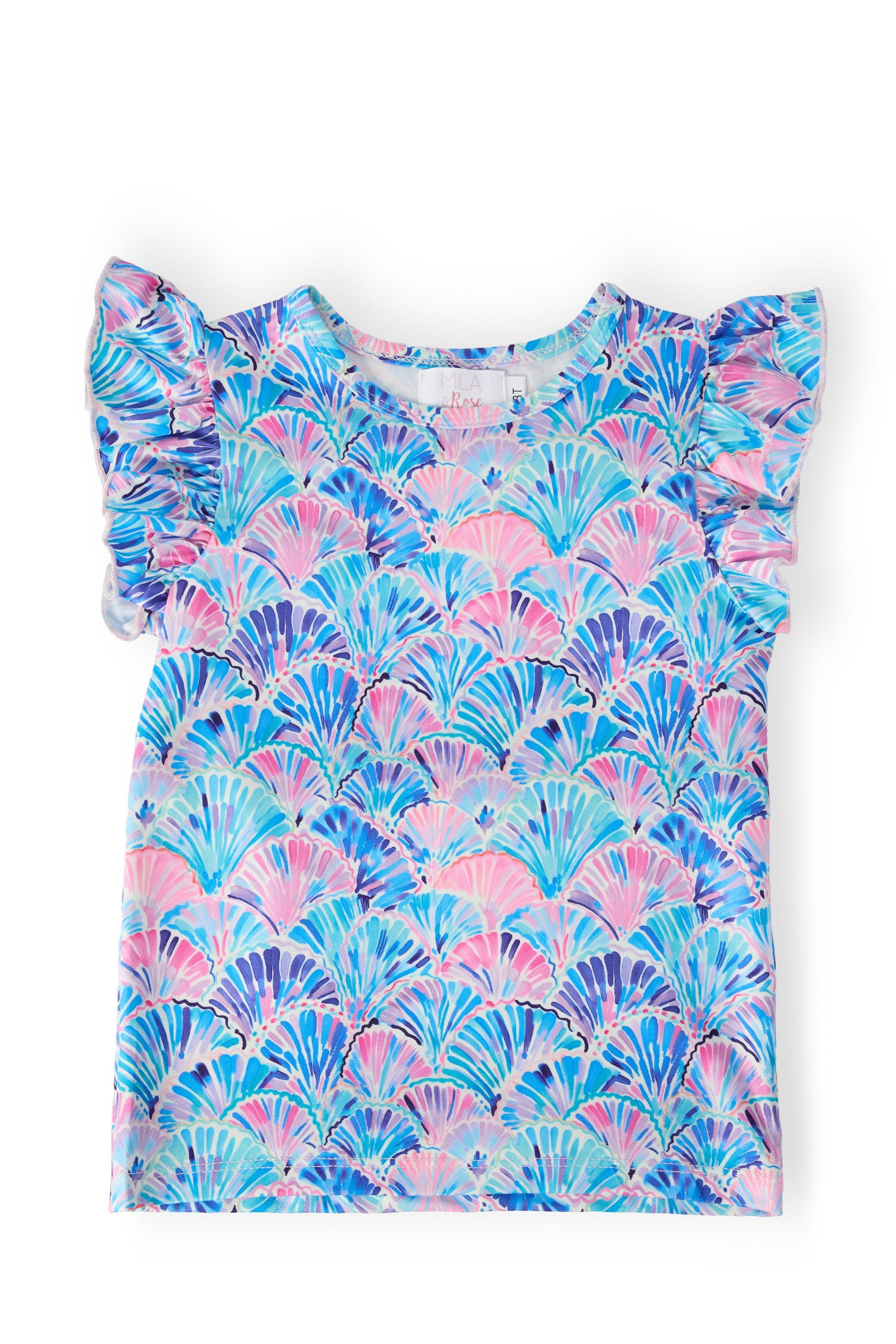Mila & Rose ® Seaside Shells S/S Ruffle Tee — main product shot
