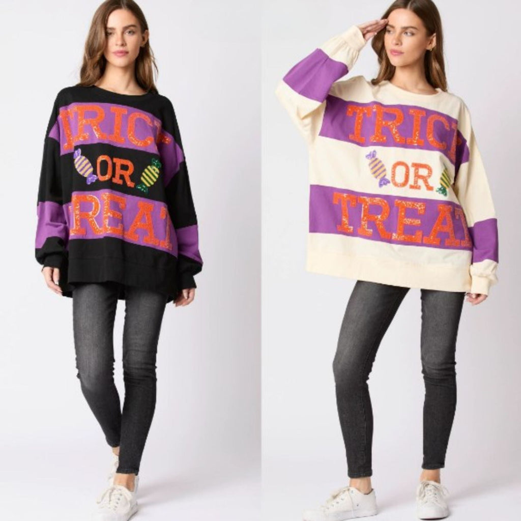 Pasimax Sequin Halloween Sweatshirt for Women – Sparkly Festive Top — main product shot