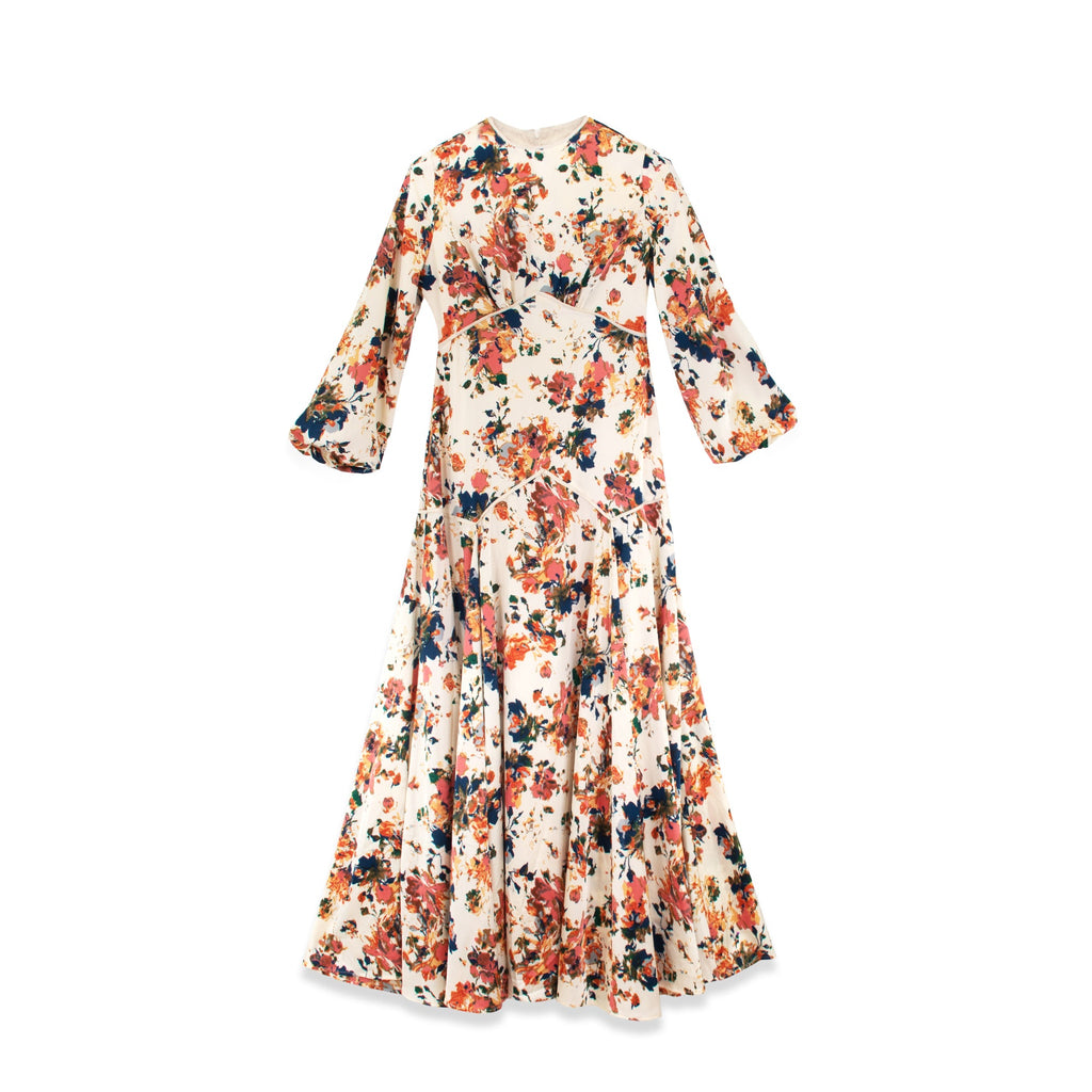 profile-nyc FLORAL PIPING DRESS — side view