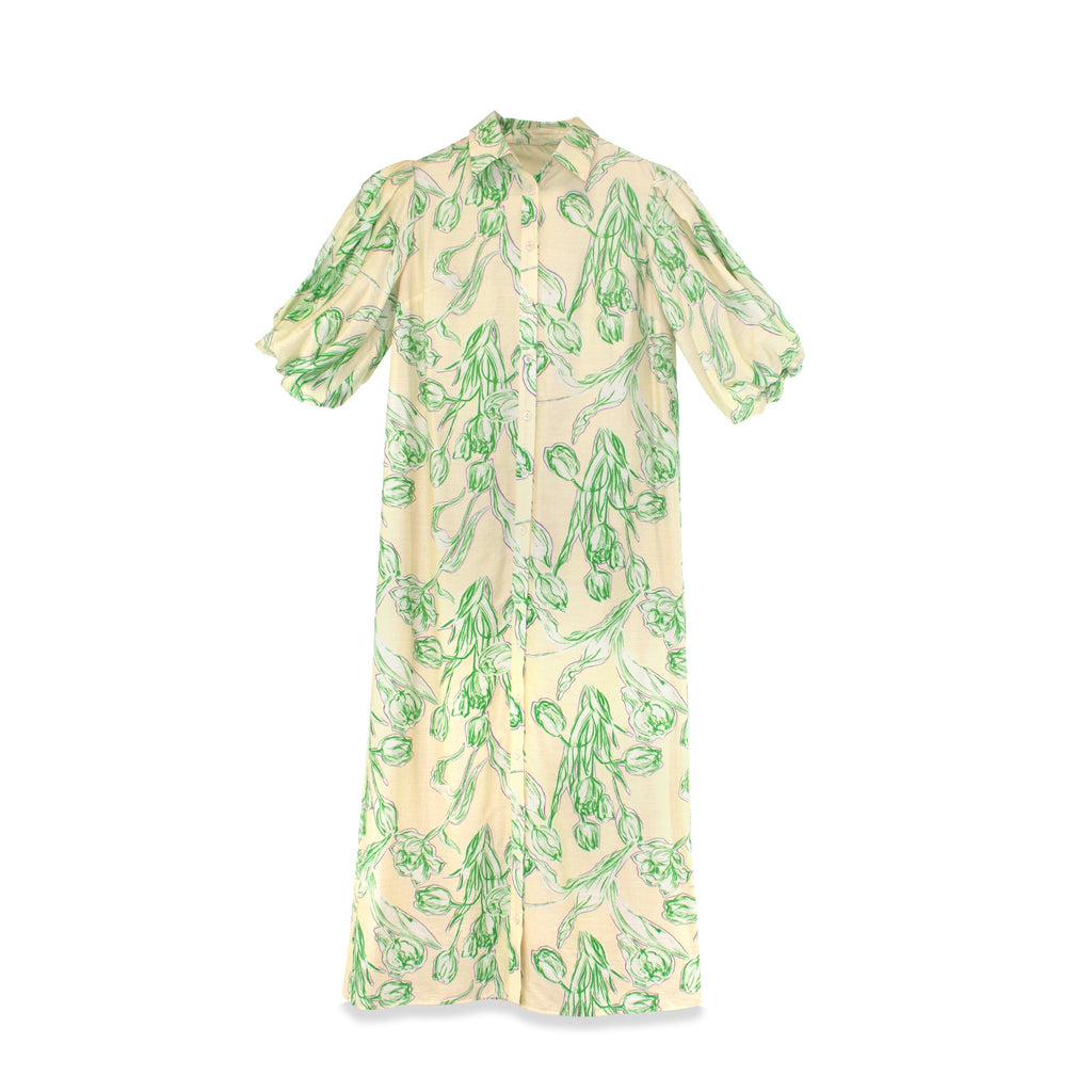 profile-nyc FLORAL LINEN DRESS — in-use photo